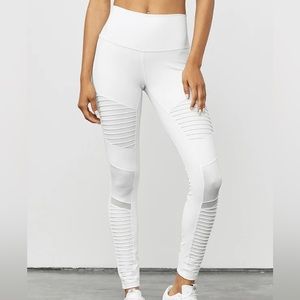 Alo white moto leggings